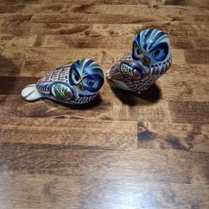Tonala Mexican Owl Figurines (2)